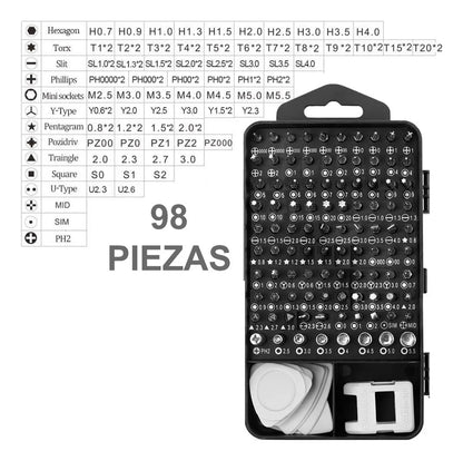Juego de Destornilladores y Atornilladores de Precisión 🔧 | 115 en 1